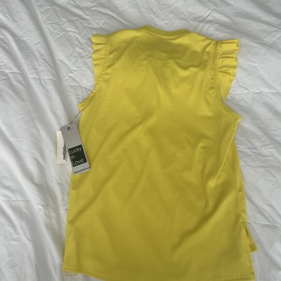 LUCKY IN LOVE WOMEN'S Chill Play Tank GOLF TENNIS PICKLEBALL Zest Yellow - Picture 3 of 9